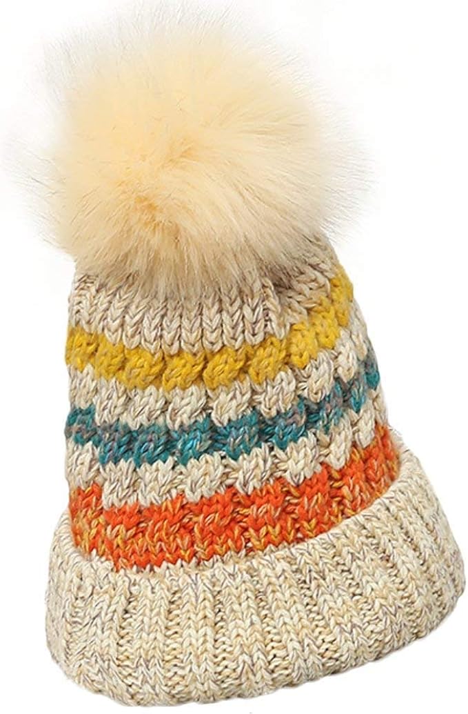 Beanies Ladies Warm Winter Hat Knitted Hat Colored Girls Fashion Unique Elegant Cap Hood Cap