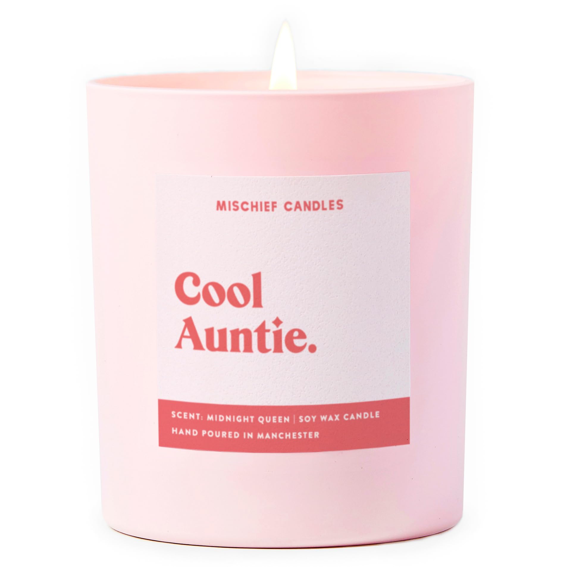 Mischief Candles Pink Funny New Baby Gift Pregnancy Mum Parenting Gifts Scented Soy Wax Candle (Cool Auntie)