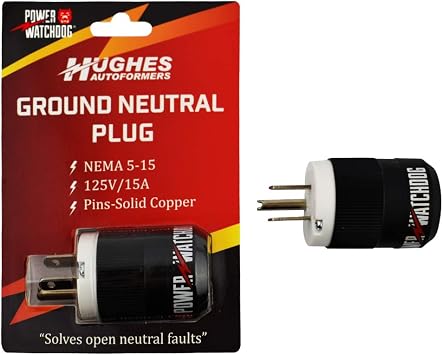Power Watchdog GNBPLUG Ground-Neutral Bonding Plug, Fixes Open Ground