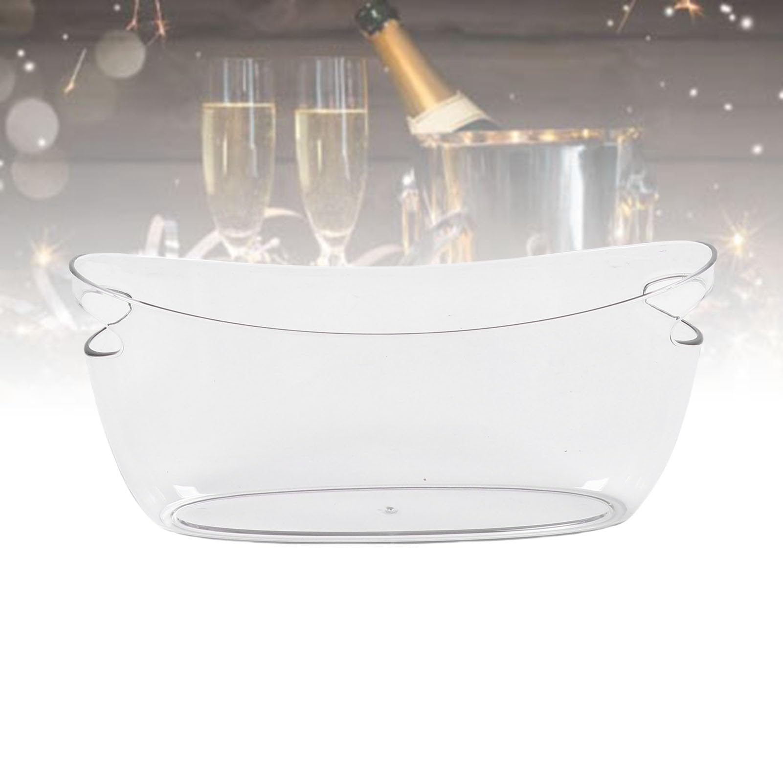 Jectse Durchsichtiges 5-Liter-PET-Eiskübel-Set mit 2 Schaufeln für Partys, Champagner, Bierflaschen und Bar-Getränkebehälter Zur Bewirtung von Gästen
