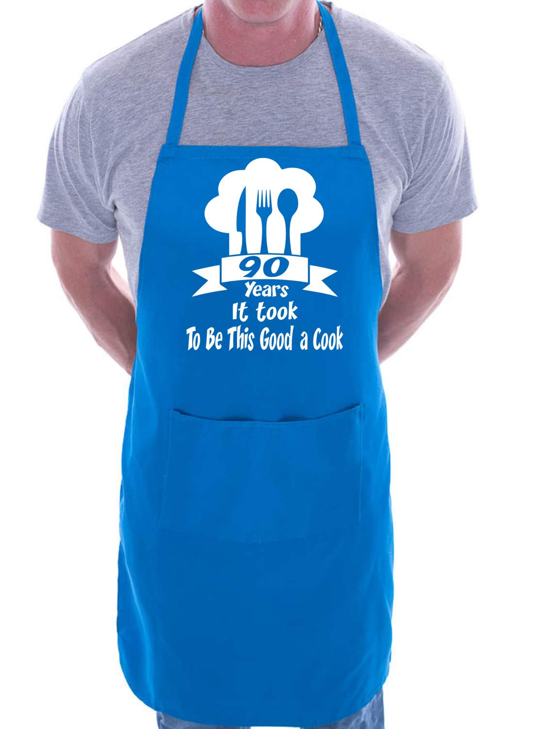 Print4U It Took 90 Years To Be A Cook Chef Apron Cooking Novelty Baking Gag Gift Present Ladies Mens Blue