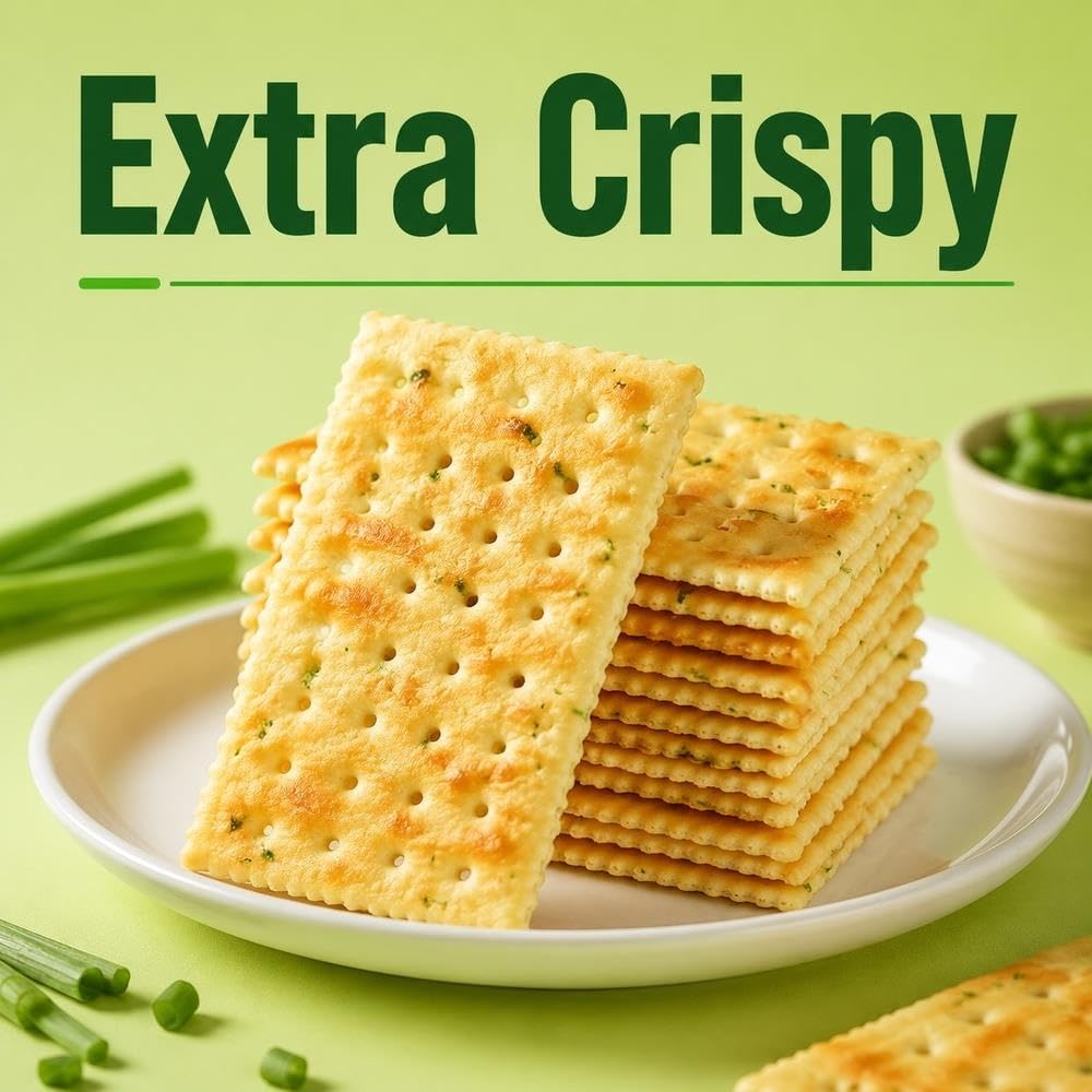 Galletas de Soda de Cebolleta, Snack Crujiente No Frito 500g