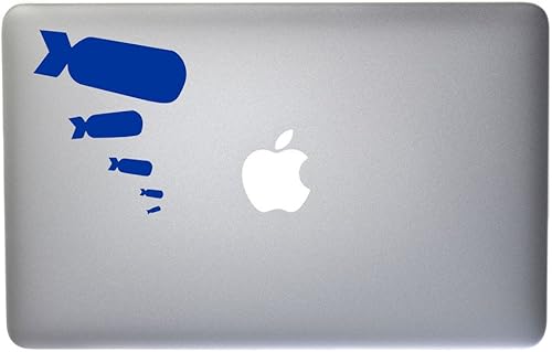 Bombs Away Fuerza Aérea Militar Ejército Calcomanía de Vinilo Para Macbook, Laptop o otro dispositivo 5 inch (Tráfico Azul)