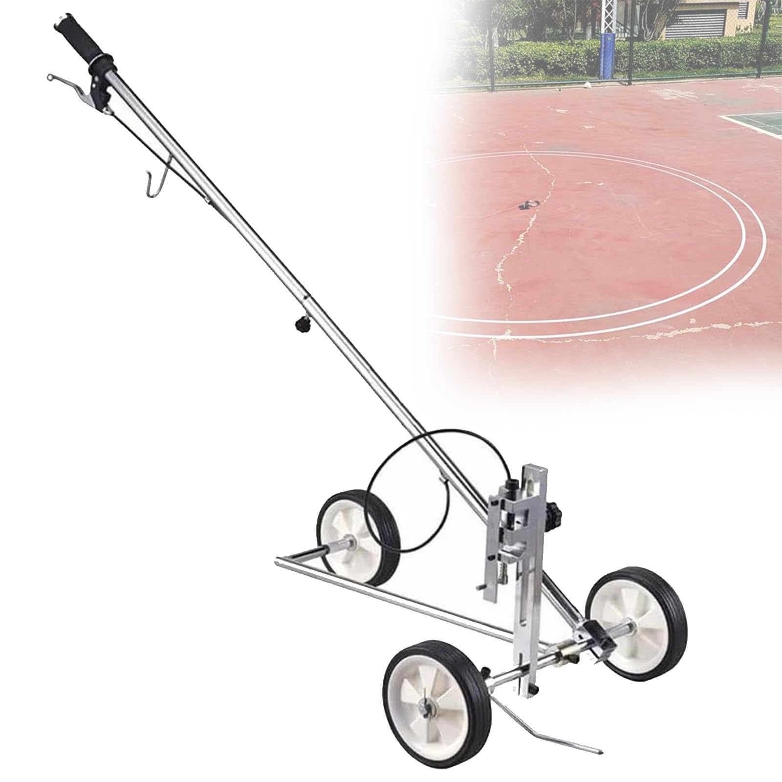 asdchZen Line Marking Machine - Hand Push Tape Marking Machine For Driveway, Asphalt, Concrete, Basketball Courts, And Road Warning,