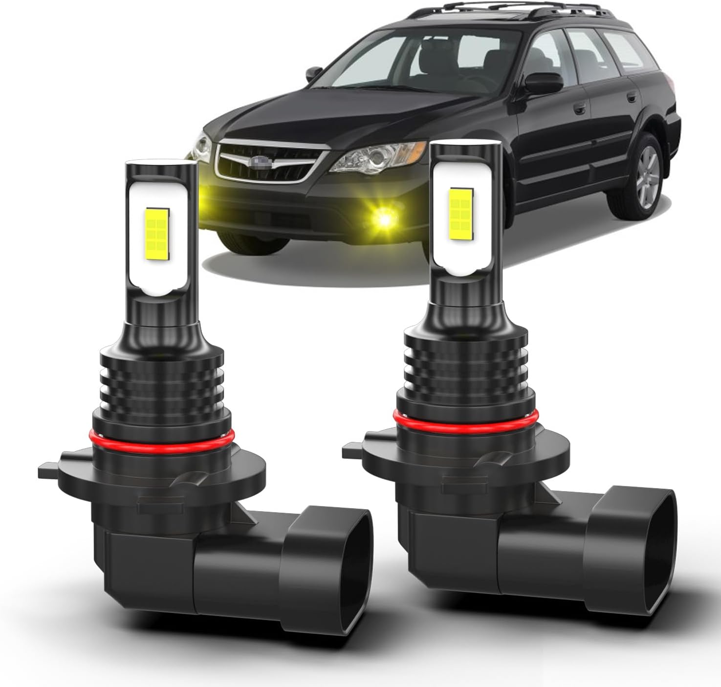 Fit for Subaru Outback 2005-2009 Fog Light Bulbs, 3000K Yellow Beam Fog Lights, 1:1 Mini Size Replacement, 360° Full Illumination, Play and Plug, Pack of 2