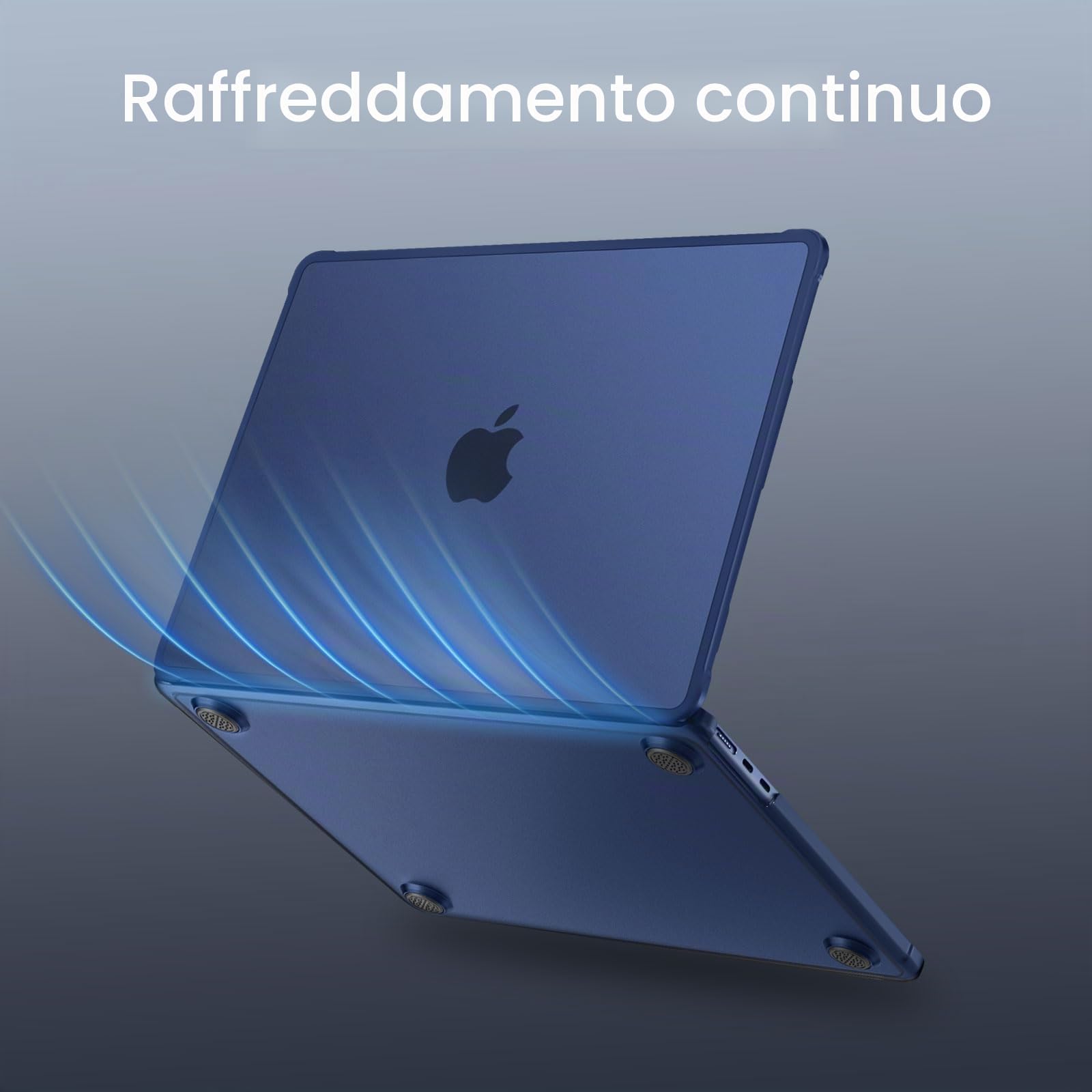 MOSISO Custodia Compatibile con MacBook Air 13 Cover M5 2026 M4 M3 M2 2025-2022 A3449 A3240 A3113 A2681, Anti-crepa con Angoli e Bordo Morbido TPU Case per MacBook Air 13,6'' Cover, Mezzanotte