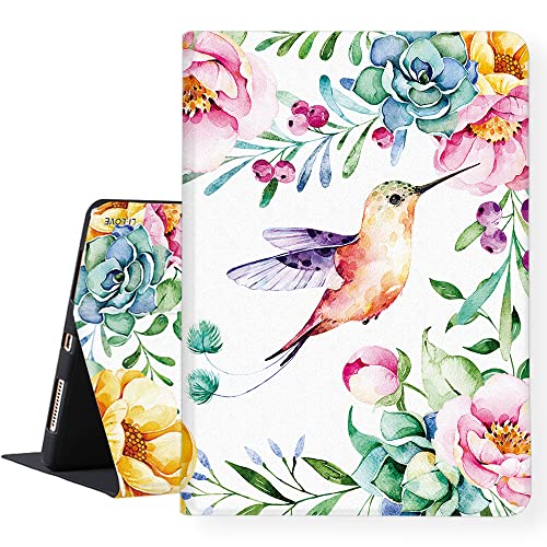 LI-LOVE Custodia per iPad A16 11 pollici 2025 (11a generazione), iPad 10a generazione 11 pollici 2022, morbido TPU colibrì fiore Folio Stand Cover angoli regolabili Auto Wake Sleep Smart Case