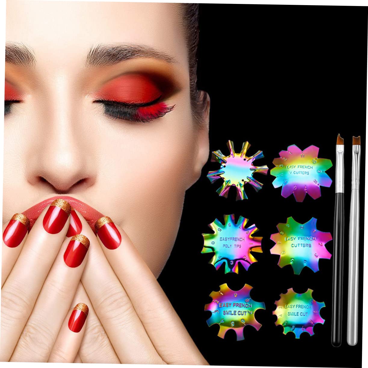 FRCOLOR 2 Set Di Modelli Per Nail Art Kit Per Manicure Francese Modelli Per Unghie Strumenti Per Nail Art Forniture Per La Casa