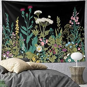 HOMKUMY Flower Wall Tapestry, Bohemian Hippie Tapestry Flower Psychedelic Indian Wall Hanging Tapestry for Home Decor… 61+eTWPoYLL. SS280