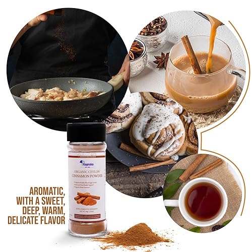 Miniatura 4 de Polvo de canela de Ceilán molido orgánico 100% puro de calidad prémium de Sri Lanka en tarro de vidrio con agitador de plástico/botella de