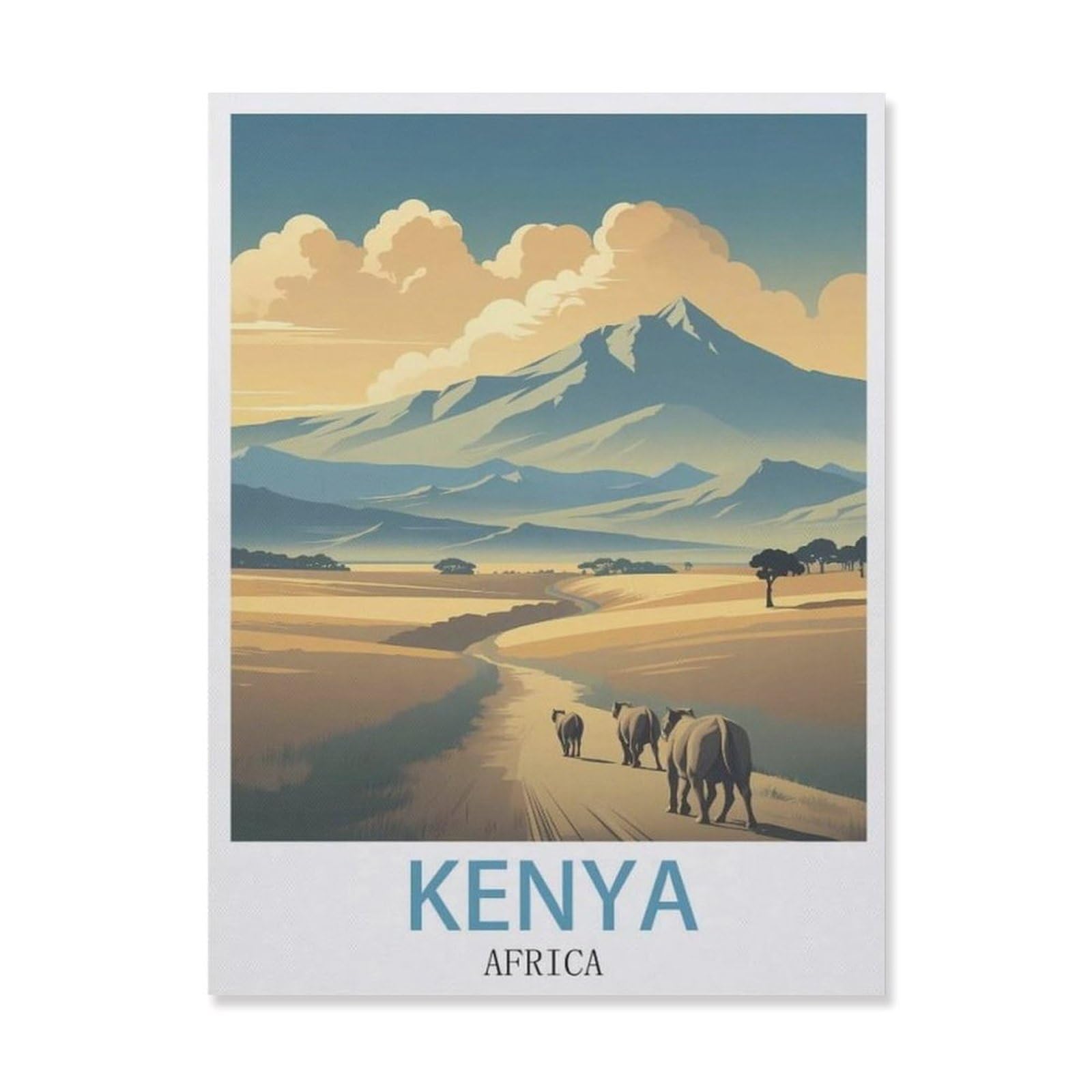 Metal Tin Sign，Kenya Africa(30x40cm）