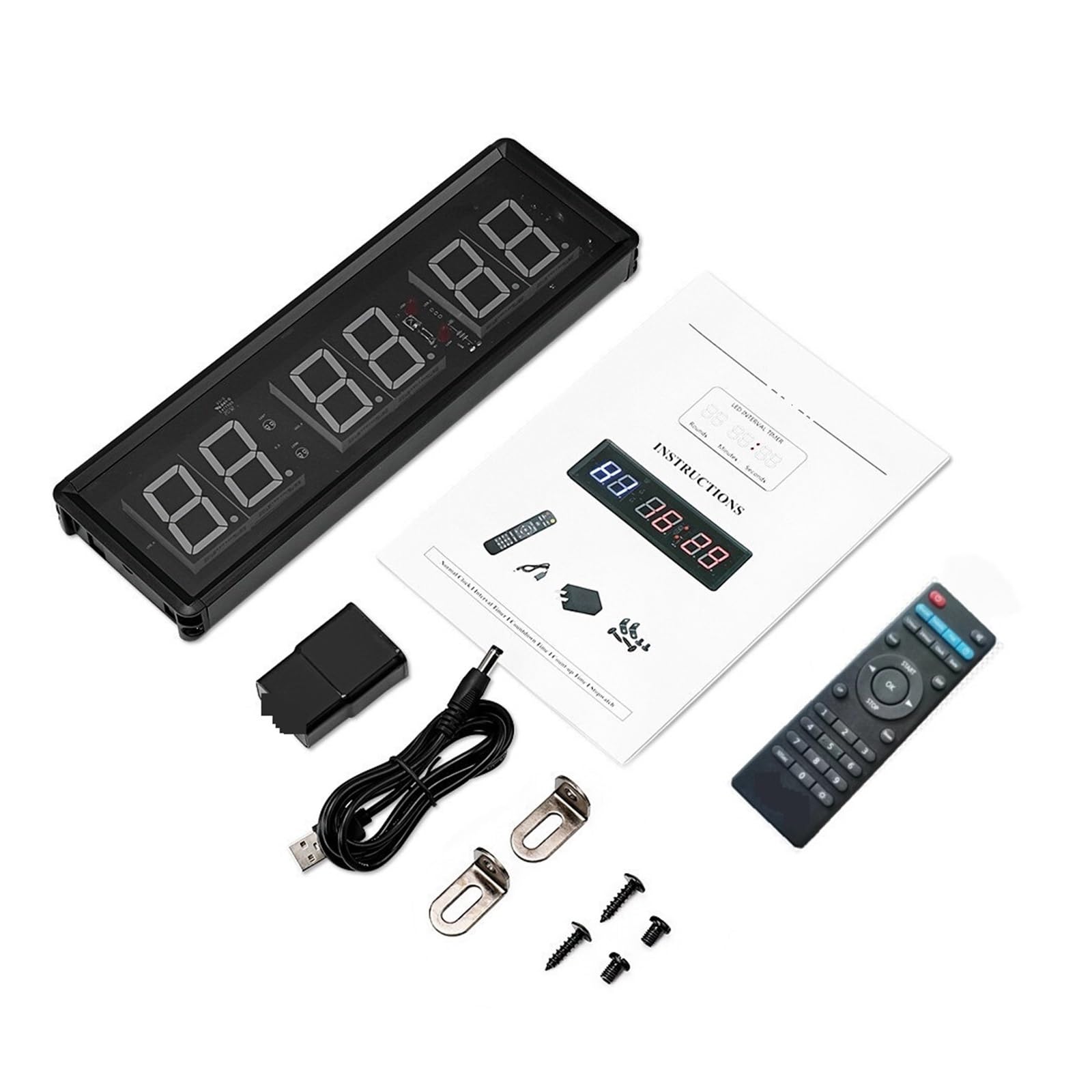 Temporizador De Entrenamiento Gimnasio Portátil, Reloj Fitness con Cuenta Atrás/Arriba, Cronómetro Intervalos Garaje Deportivo Remoto Precision Timing