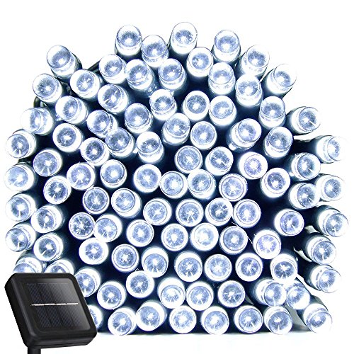ADDLON Solar Lights Outdoor 59ft 100 LED Fairy Lights, Ambiance lights for Patio, Lawn,Garden, Home, Wedding, Holiday, Christmas, Xmas Tree decoration,waterproof/Timer (cold white 59ft100led)