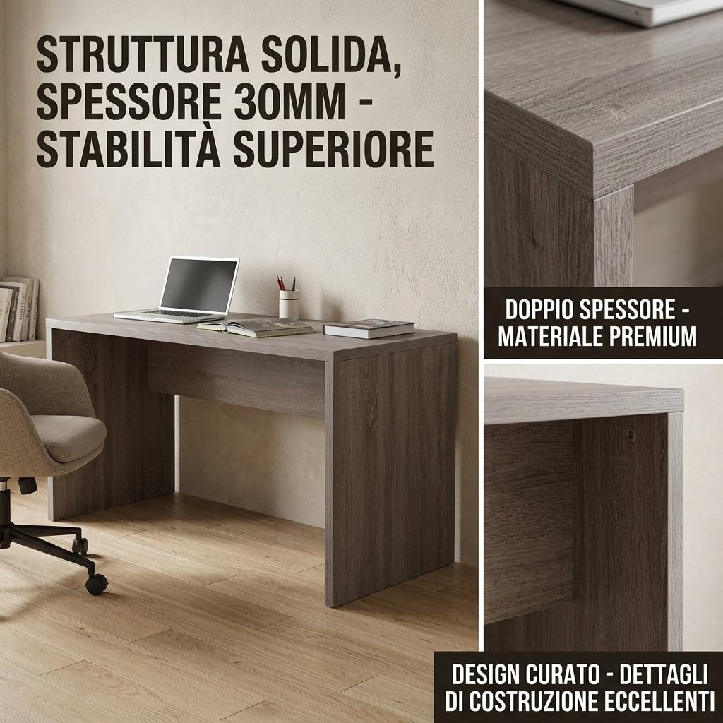 HEMAX Scrivania da Ufficio e Studio in Legno Truciolare – K51104 | Spessore 30/16mm, Tavolo da Lavoro per Computer e Postazione PC, Design Moderno per Camera da Letto e Smart Working