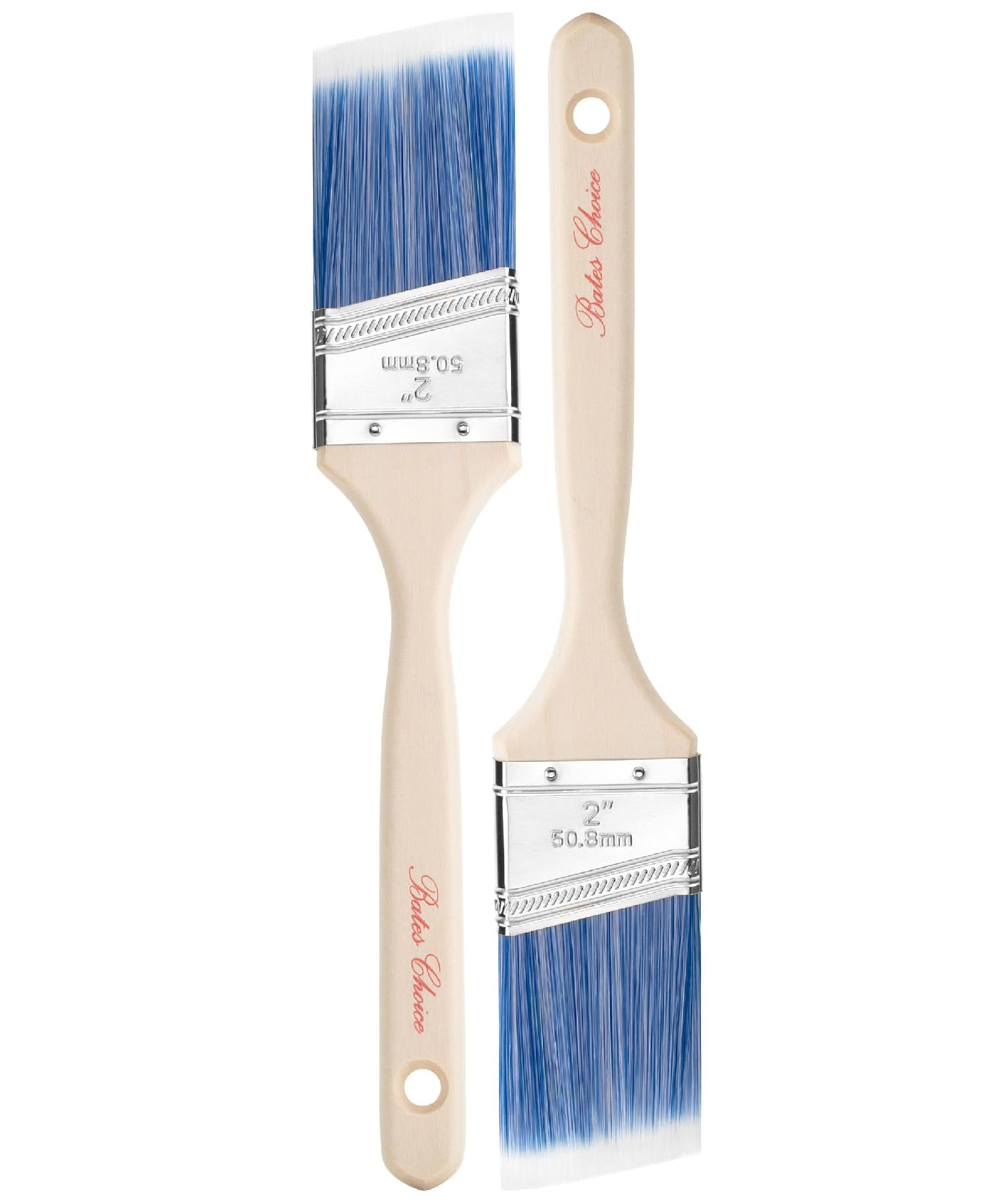 Bates- Paint Brushes, 2-Inch, 2 Pack, Angle Brushes, Treated Wood Handle, Paint Brushes for Walls, Stain Brush, Wall Paint Brushes, Furniture Paint Brushes for Painting Walls, Painting Brush — image 1