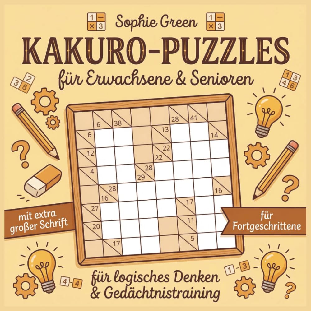 Kakuro-Puzzles - für Erwachsene und Senioren | für logisches Denken & Gedächtnistraining | Rätsel mit extra großes Schrift | für Fortgeschrittene | Geschenkidee (Deine große Rätselstube)