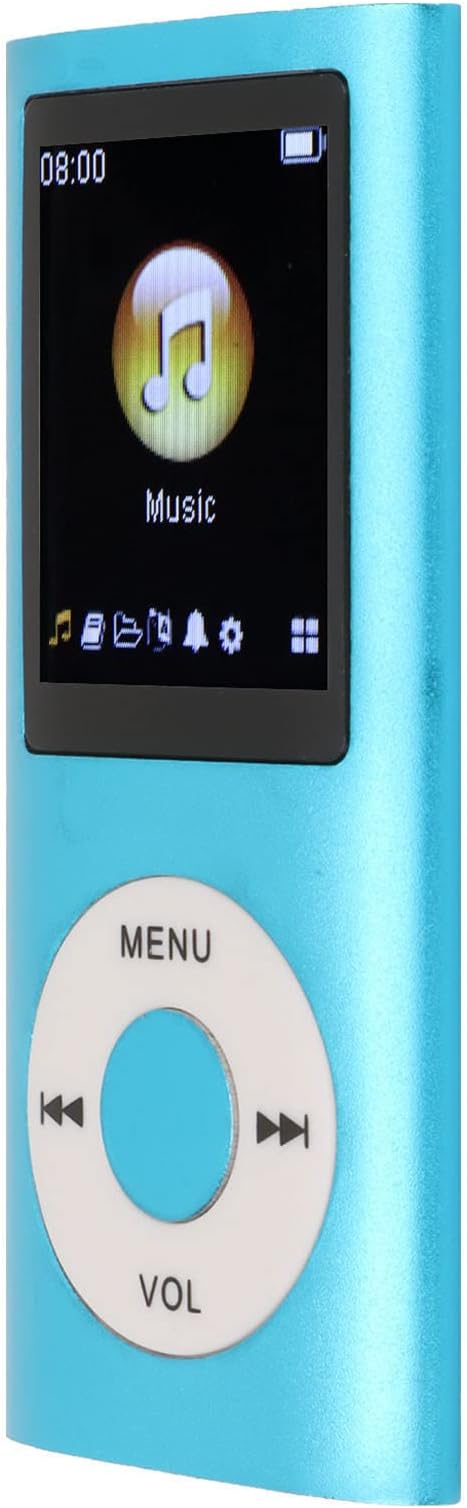 – Slim MP3 Player Convenient Easy to Use Long Battery Life Music Player for Commuters Rose Gold (Blue)