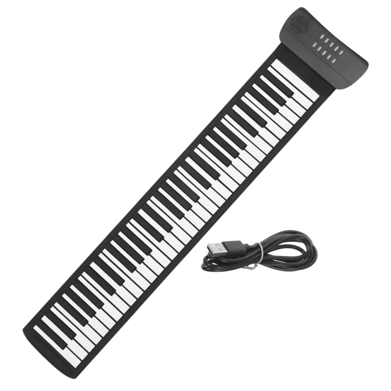 TOPBATHY Pianoforte Digitale Portatile e Pedaliera Sustain 61 Tasti in Silicone Nero Alimentazione Mp3 per Ragazzo Ragazza e Presentazioni Musicali
