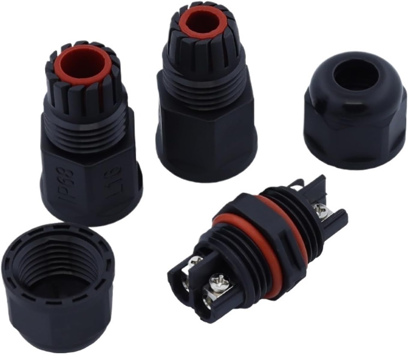 IP68 L16 Waterproof Cable Connector 2/3/4 Pin Screw Terminal Block Wire Connector for Light Junction Box(2P L16)