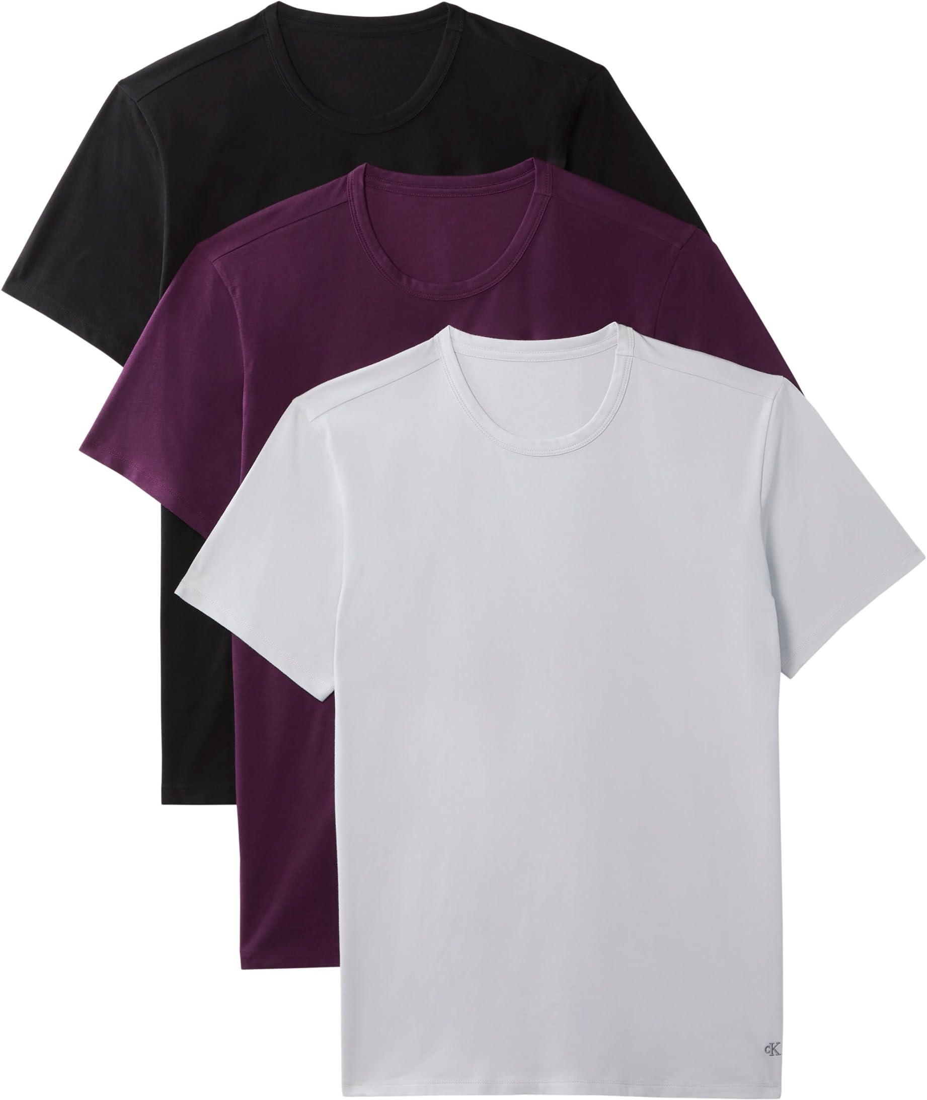 Calvin Klein Herren S/S Crew Neck 3Pk Lv00Nb4185 S/S T-Shirt, Black W/White EMB/Harbor Mist W/C, 4XL