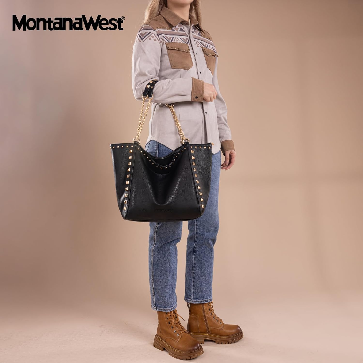 Montana West Large Tote Bag for Women Oversized Shoulder Purses with Chain Handbags - Image 2