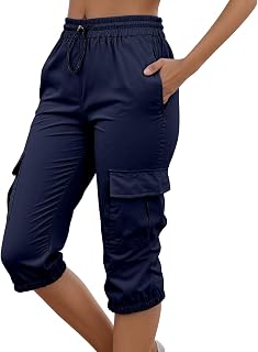 Pantalones de Trabajo para Mujer Estilo Casual con diseño de múltiples Bolsillos y Ajuste cómodo para Uso Diario en Temporada Primavera Verano
