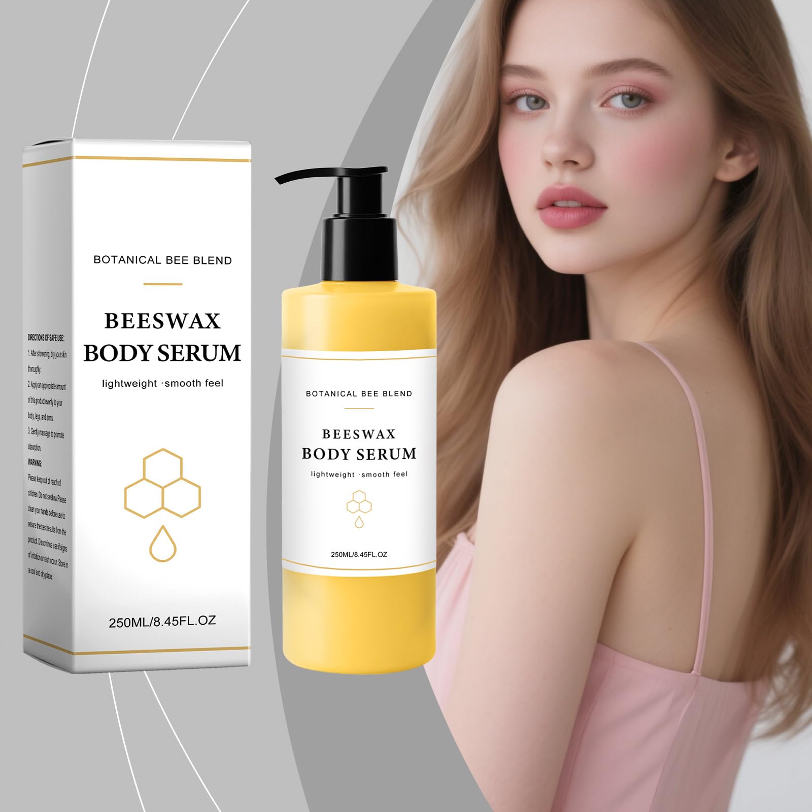 Serum do ciała z wosku pszczelego do suchej skóry 250 ml – nawilżający olejek do ciała bez wody z awokado i olejem kokosowym – szybko się wchłania, nie natłuszcza i pielęgnuje wilgotną skórę (3)