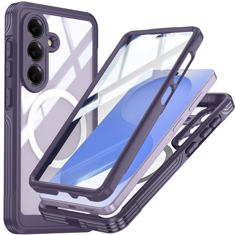 Image of LuxuryKase Shockproof Front & Back Cover for Samsung Galaxy S26 Plus with Full Body Protection | Strong Grip | Camera & Screen Guard | Wireless Charging Support | Durable TPU+PC Design - Purple