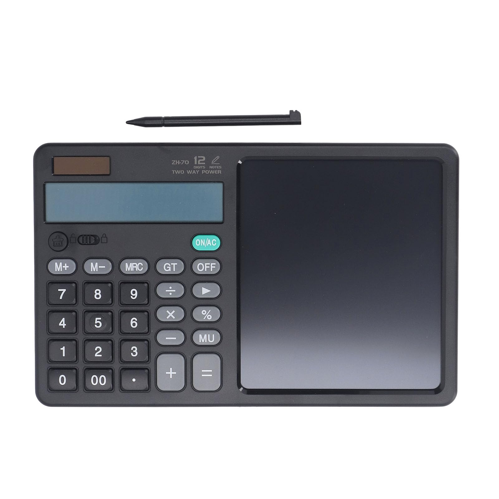 Basic Calculator Notepad With LCD Writing Tablet, Rechargeable, Lock - View #5