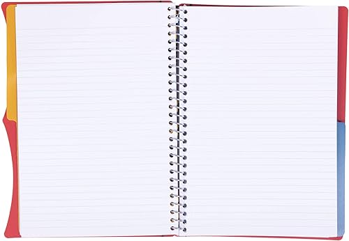 Miniatura 5 de Mintra Office - Libreta espiral de alta calidad durable, espirales cubiertas de tela, sin enganches, a rayas universitarias, divisores de bolsillo