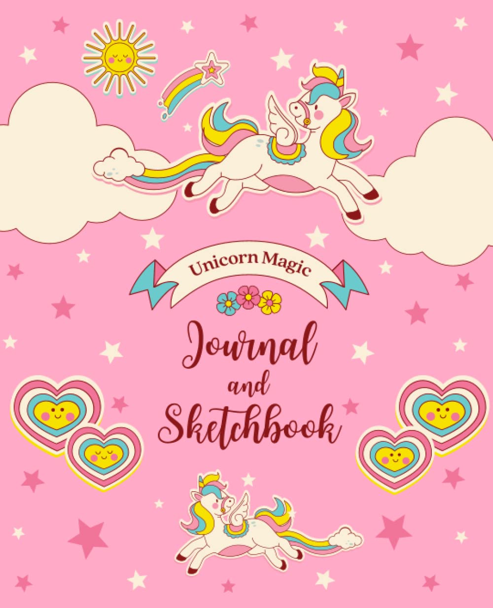 Unicorn Journal and Sketchbook: (7.5" x 9.75") - 112-Page Notebook Diary for Girls with Blank and Lined Pages - Great for Home, School and Travel - Quality Paper, Easy-Grip Cover