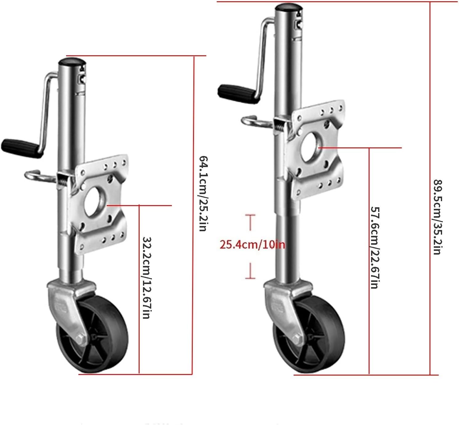 Heavy Duty Marine Swivel Trailer Jack - Jockey Wheel Trailer Stand Kit, Automatic Horse Racing Wheel, with 15cm Vertical Load 450Kg, 25.4cm Vertical Travel, for Boat(