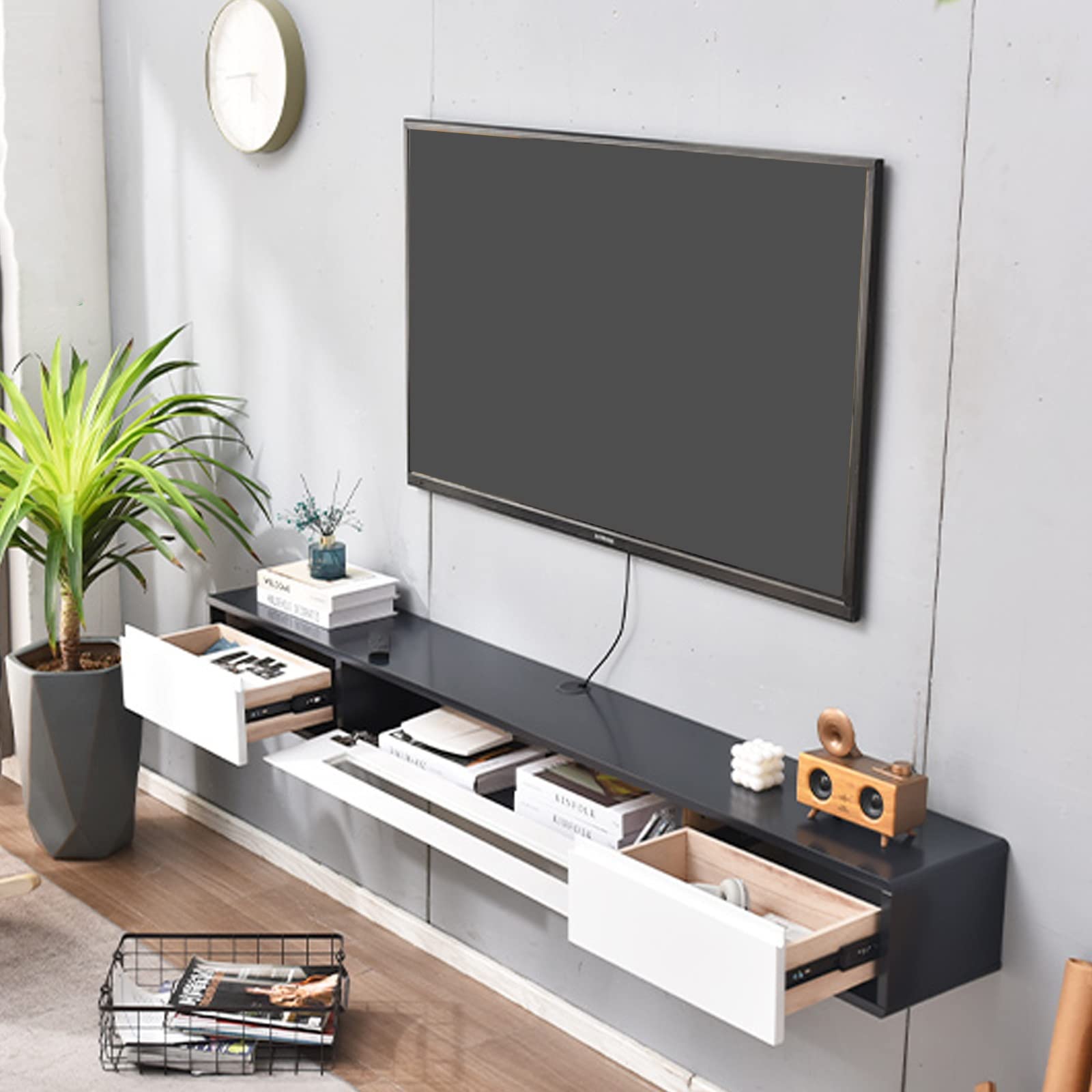 Buy YUANLE Floating TV Stand Wall ed,Floating TV Shelf Unit, Media