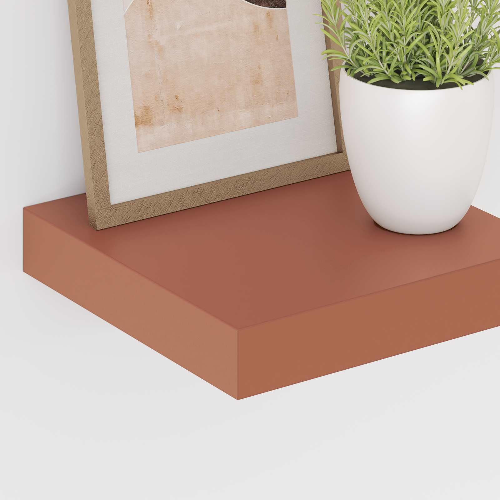Set di 4 mensole da parete, 23 x 23,5 x 4 cm, in legno, per soggiorno, camera da letto e cucina, stile moderno, da appendere