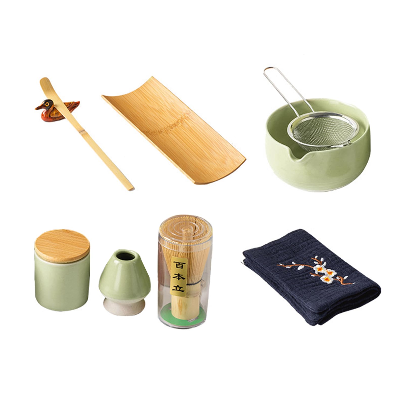 Accessoires matcha en céramique texturée pour une vaisselle d'exception