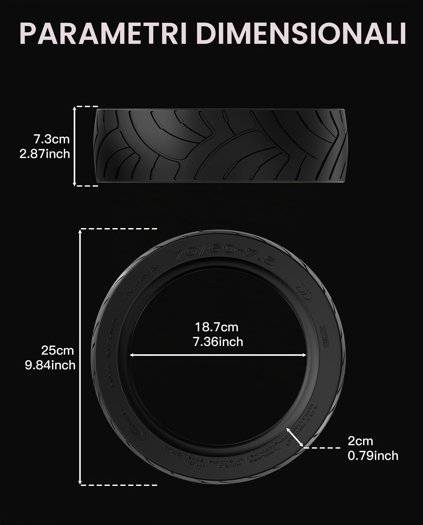 70/60-7.5 Pneumatici Jelly Compatibile con Segway Ninebot MAX G3 / G3E / G3D KickScooter Vuoto Outer Tyre 11 Pollice antiscivolo Tubeless Tyre Accessori Originali
