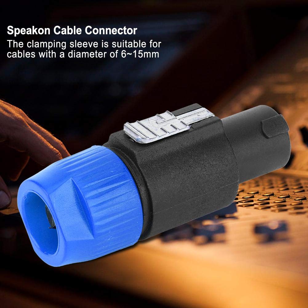 Walfront Connettore per Altoparlanti Audio C-NL4FC Speakon Plug 4 Pin Impermeabile Blu