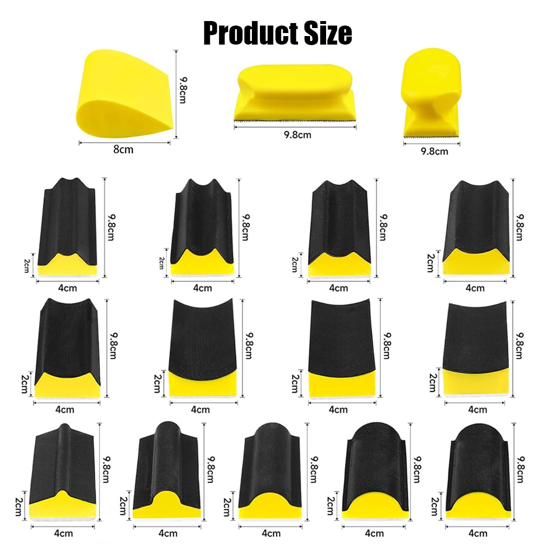 Handschleifblock, mit Set 16-Teilig, Manueller Schleifklot,mit Konturiertem