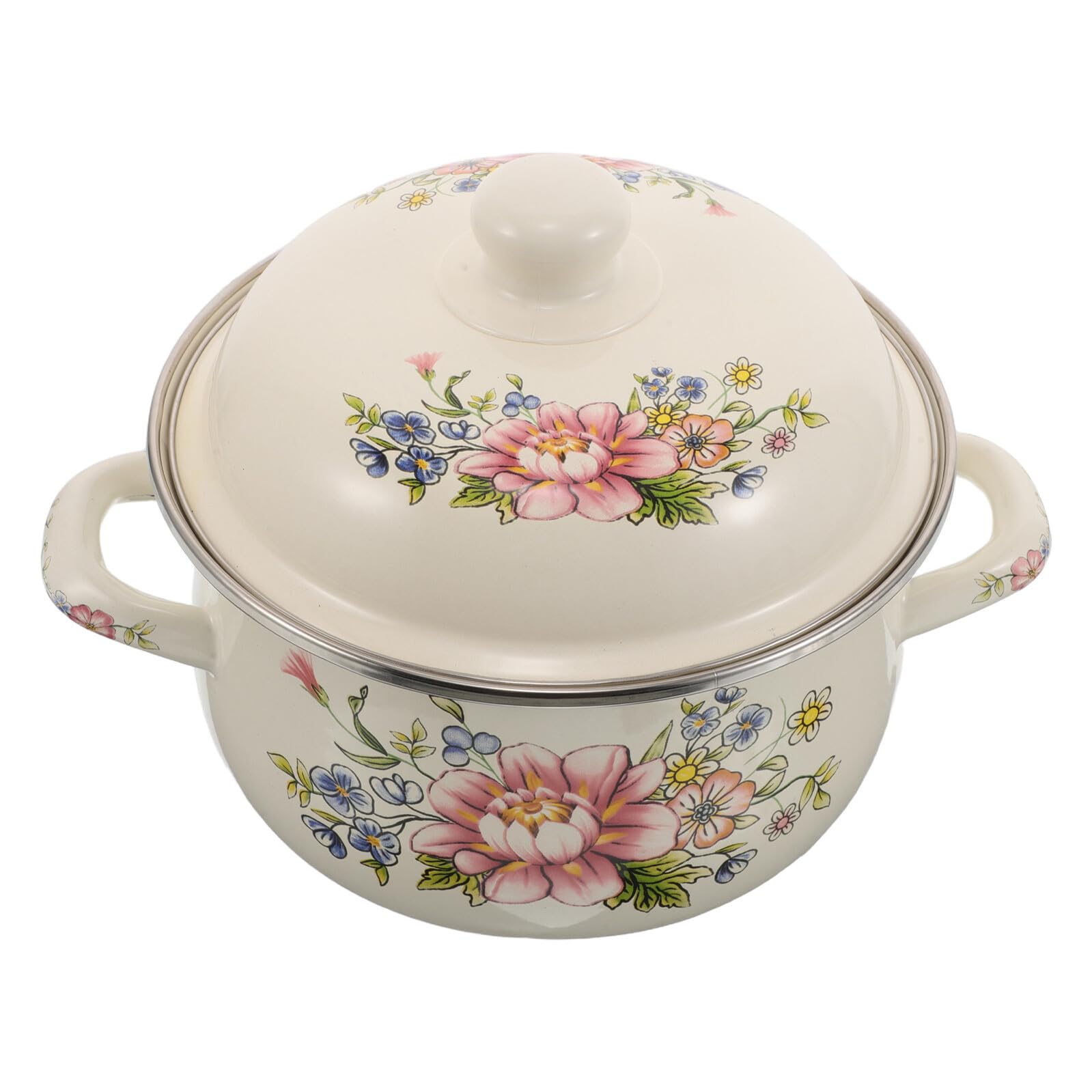 Marmite à mijoter émail 2l cocotte vintage légumes et soupe