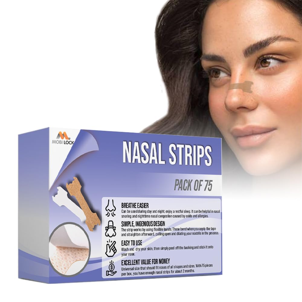 Anti-Snoring Nasal Strip - Pack of 75 Small Size Snoring Solution for Women Men - Reduce Nose Snoring