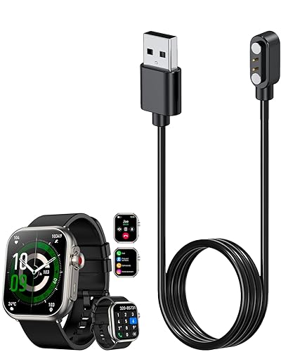 YANMONGI Cargador de reloj inteligente para DEKELIFE 2 pies23.6 in 2 pines USB portátil cable de carga magnético para reloj inteligente DEKELIFE