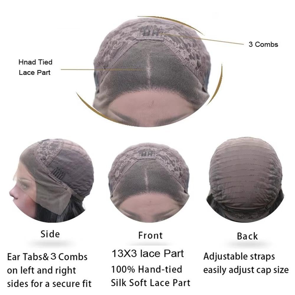 Haarpflege 26 Zoll Dunkelblaue Lange Wasserwellen-Lace-Front-Perücke Für Schwarze Frauen Mit Natürlichem Haaransatz(22inches)