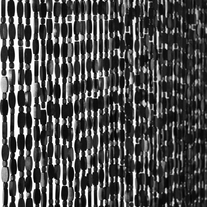 FlavorThings Black Bamboo Beaded Curtain 52 Strands
