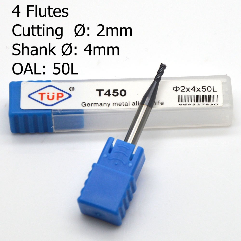 Ougar8 1 2 3 4 6 8mm CNC Lathe Milling Cutter Carbide Center Cutting Spiral Router Bits Tungsten TiAlN Coated Engraving Cutting End Mill Square Metal Woodworking Machine Endmills Tool(6pcs)