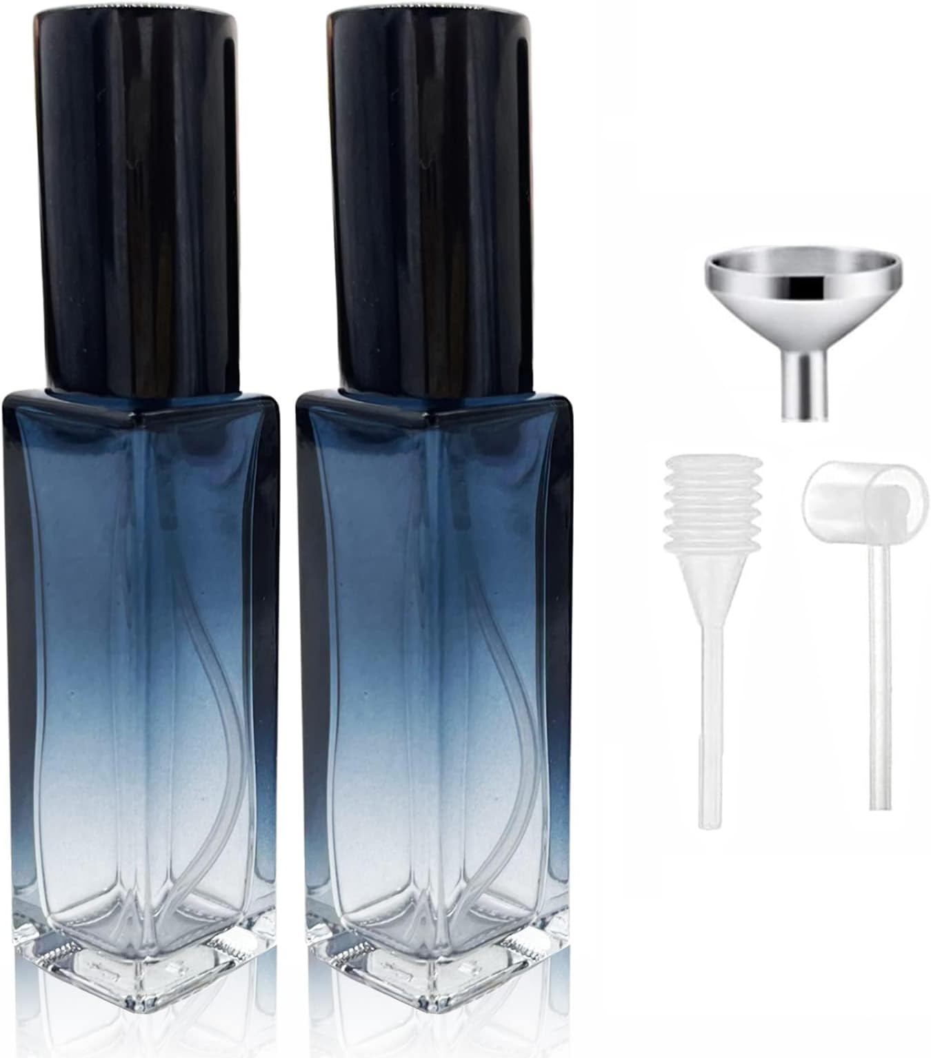 Perfume Atomiser Refillable, Travel Perfume Atomiser Bottle Mini Small Empty Spray Bottles Portable Glass Travel Perfume Pods Container For Perfume Travel Holiday (10 Ml/ 2 Packs) (Gradient Blue)