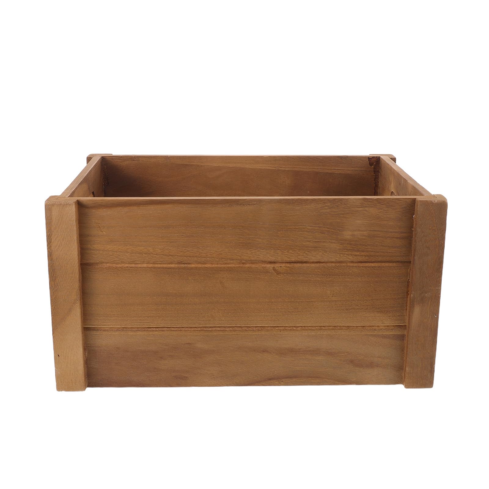 Caisse en bois rectangulaire et grand panier de rangement pour pain