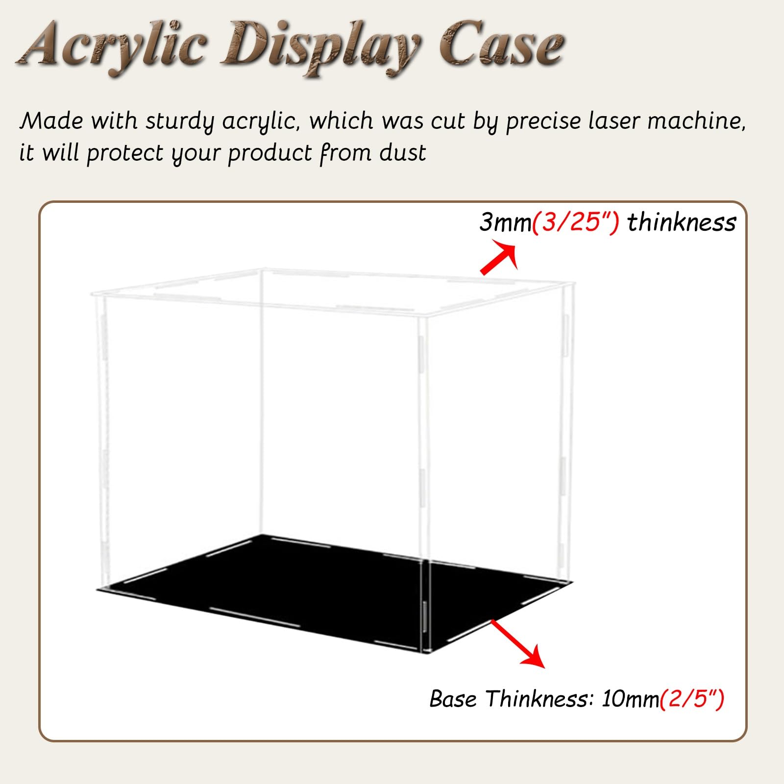 vetrina vetrinetta Vetrina In Acrilico Trasparente, Vetrina Addensata Resistente Ai Raggi UV, Cubo Espositivo In Acrilico Personalizzabile Per Action Figure/ Modelli(60X30X55cm/24x12x22in)