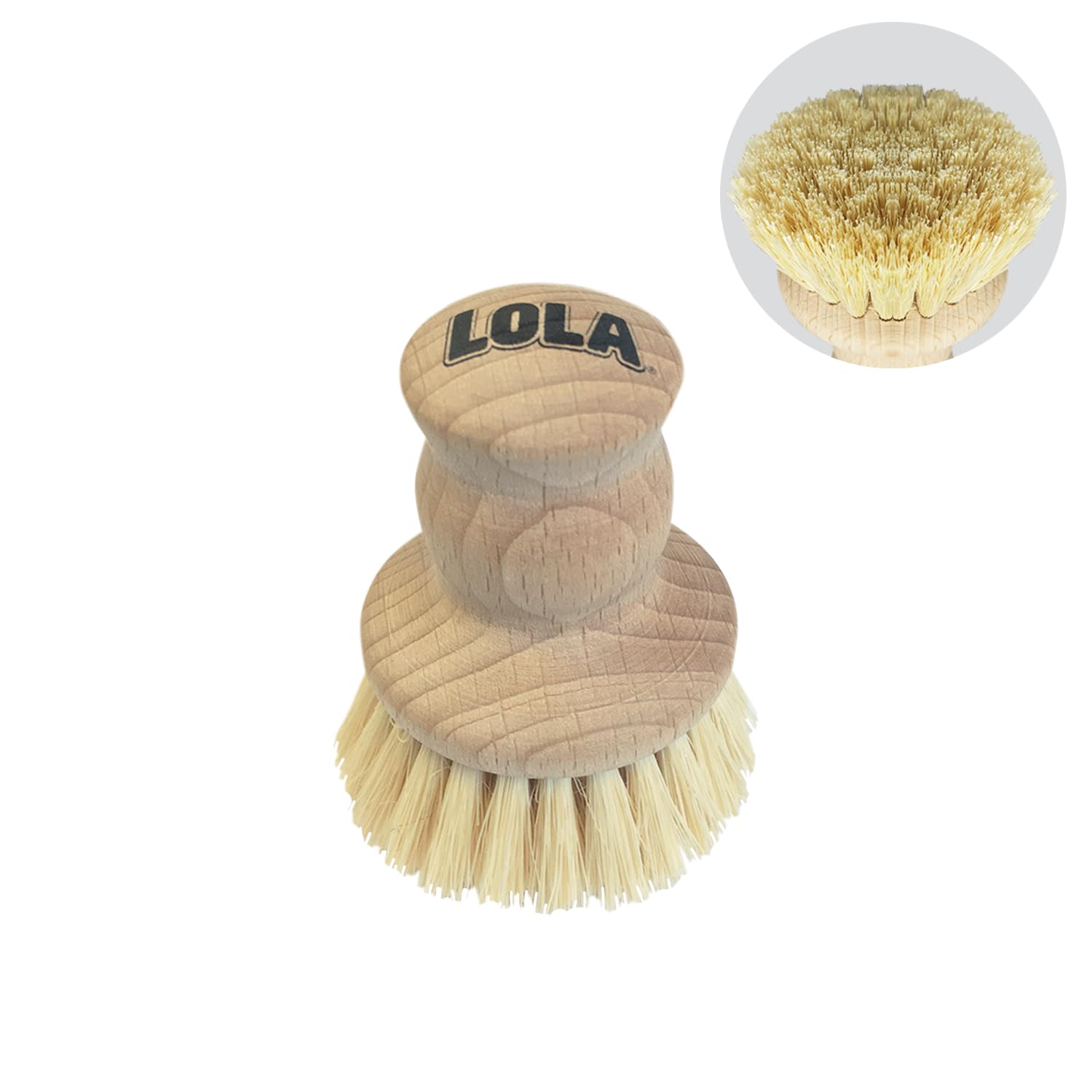 LOLALe Brush, Tampico Bristle with Wood Knob