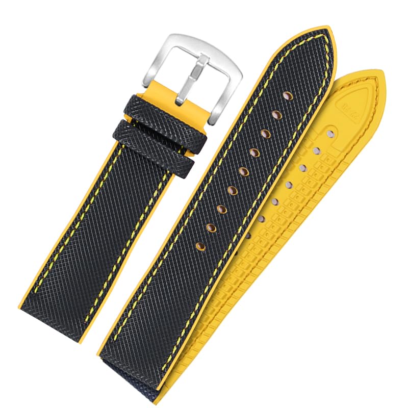 Sangle montre silicone nylon noir anti transpiration pour Apollo 8