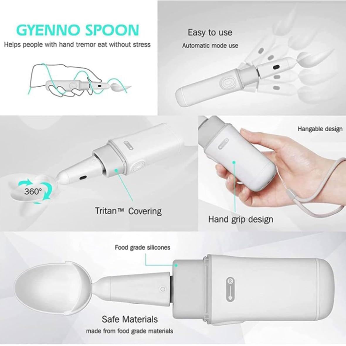Cuchara adaptativa autoestabilizadora para temblores de manos y artritis, utensilio de alimentación inteligente para ancianos y Parkinson